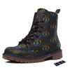 Peace Sign Rainbow LGBT Print Pattern Work Boots-grizzshop