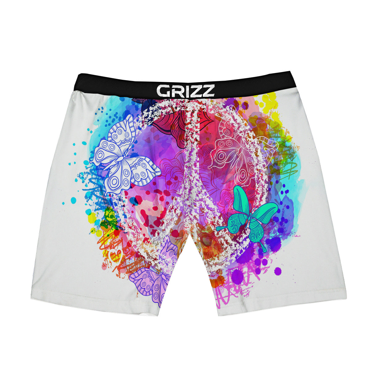 Peace Signs Colorful Hippie Print Boxer Briefs-grizzshop