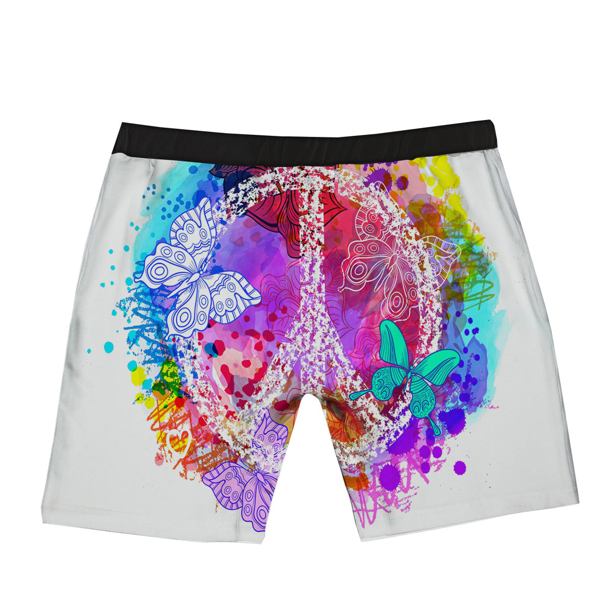 Peace Signs Colorful Hippie Print Boxer Briefs-grizzshop