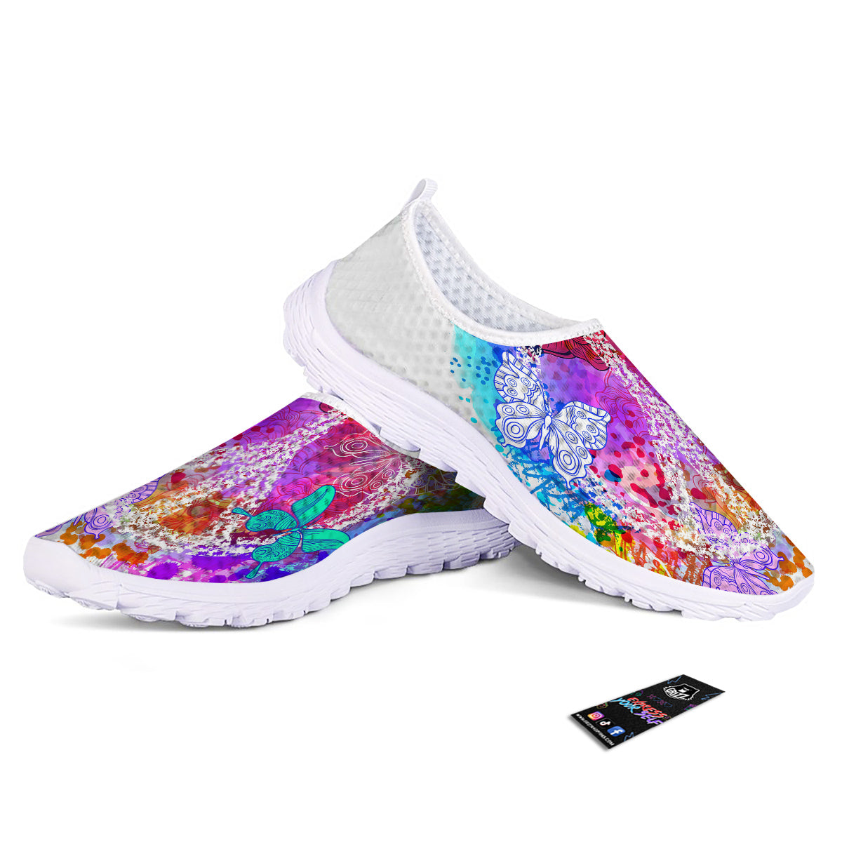 Peace Signs Colorful Hippie Print Nurse Shoes-grizzshop