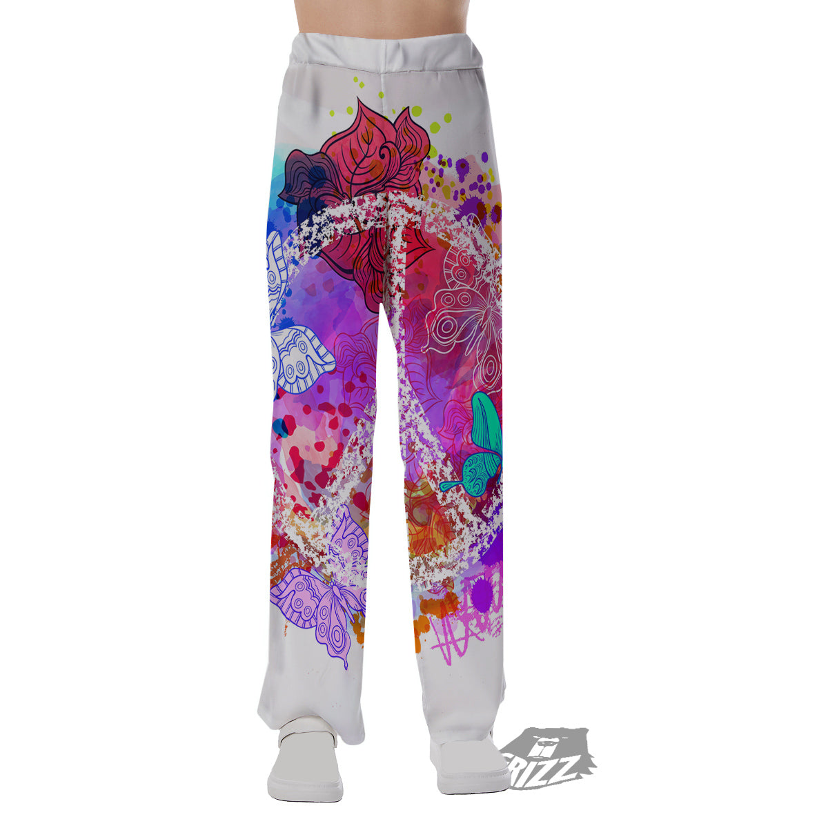 Peace Signs Colorful Hippie Print Pajama Pants-grizzshop