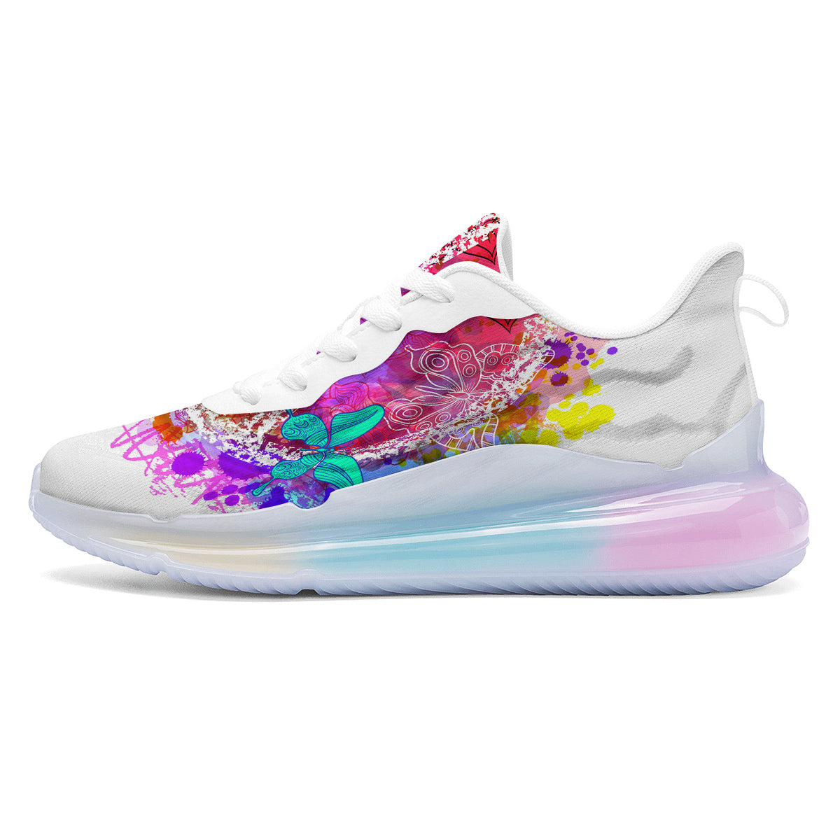Peace Signs Colorful Hippie Print Running Sneakers-grizzshop