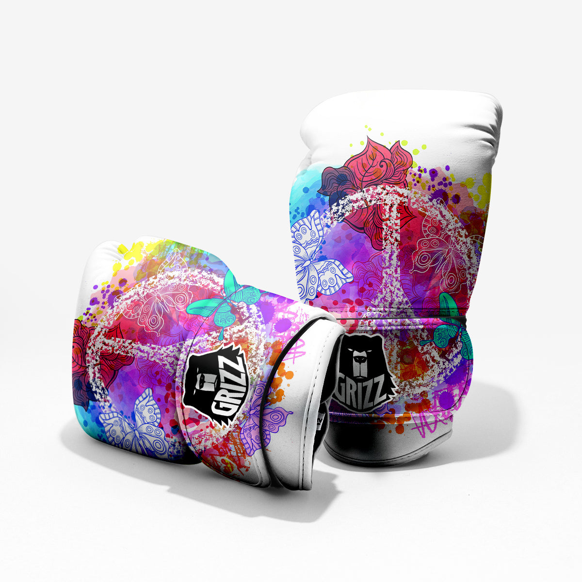 Peace Signs Colorful Hippie Print Pro Boxing Glove