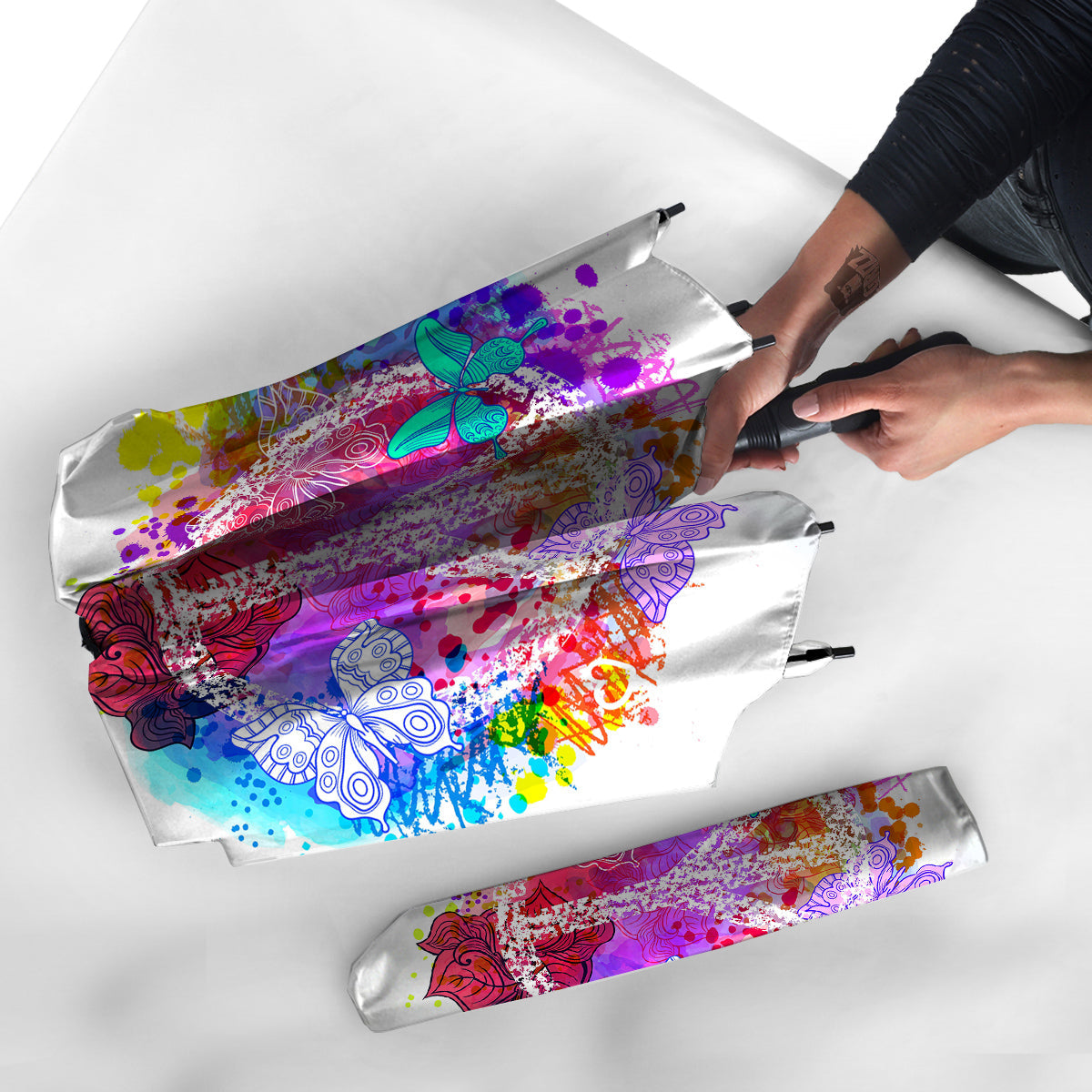 Peace Signs Colorful Hippie Print Umbrella-grizzshop