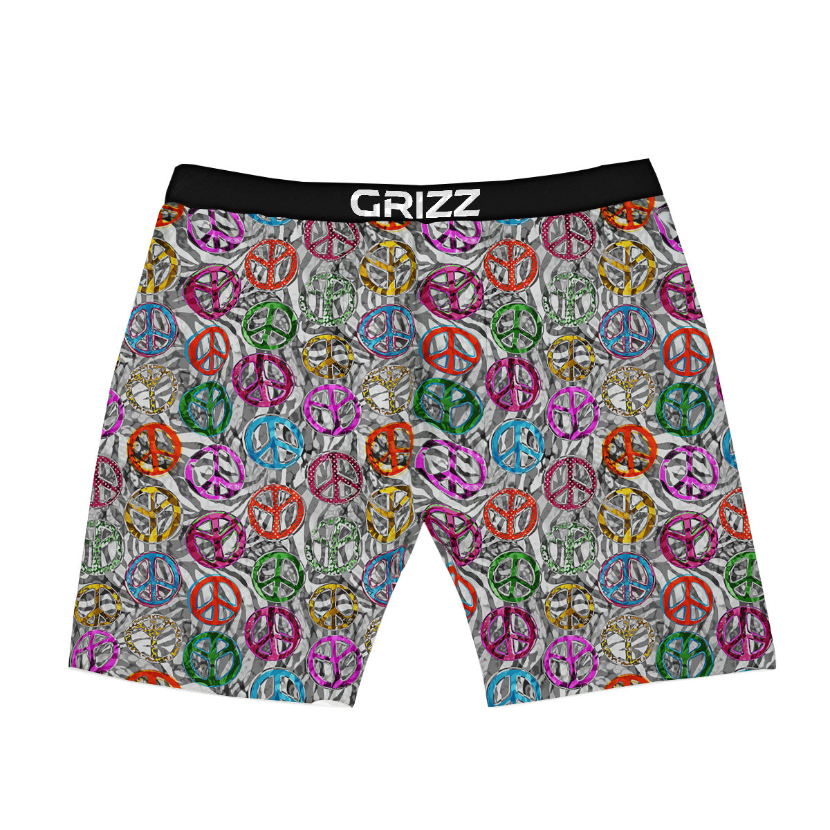 Peace Signs Zebra Print Pattern Boxer Briefs-grizzshop