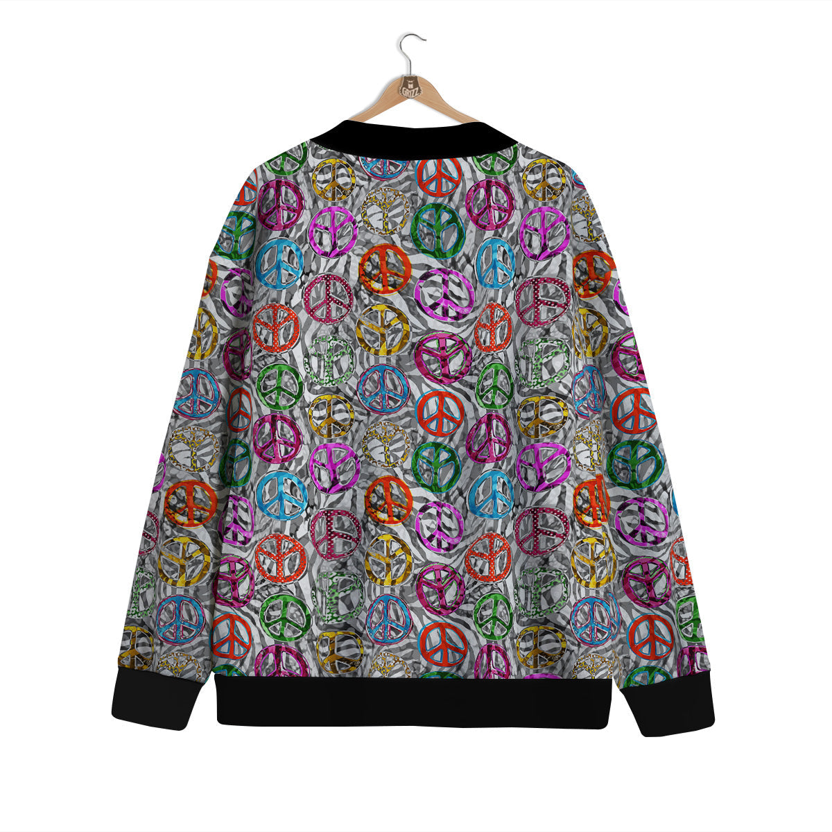 Peace Signs Zebra Print Pattern Cardigan-grizzshop