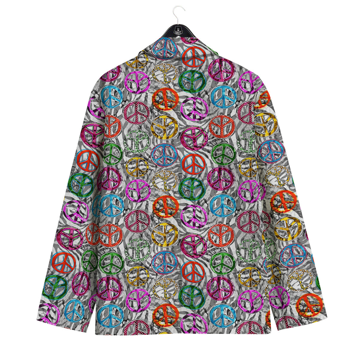 Peace Signs Zebra Print Pattern Men's Sport Coat-grizzshop
