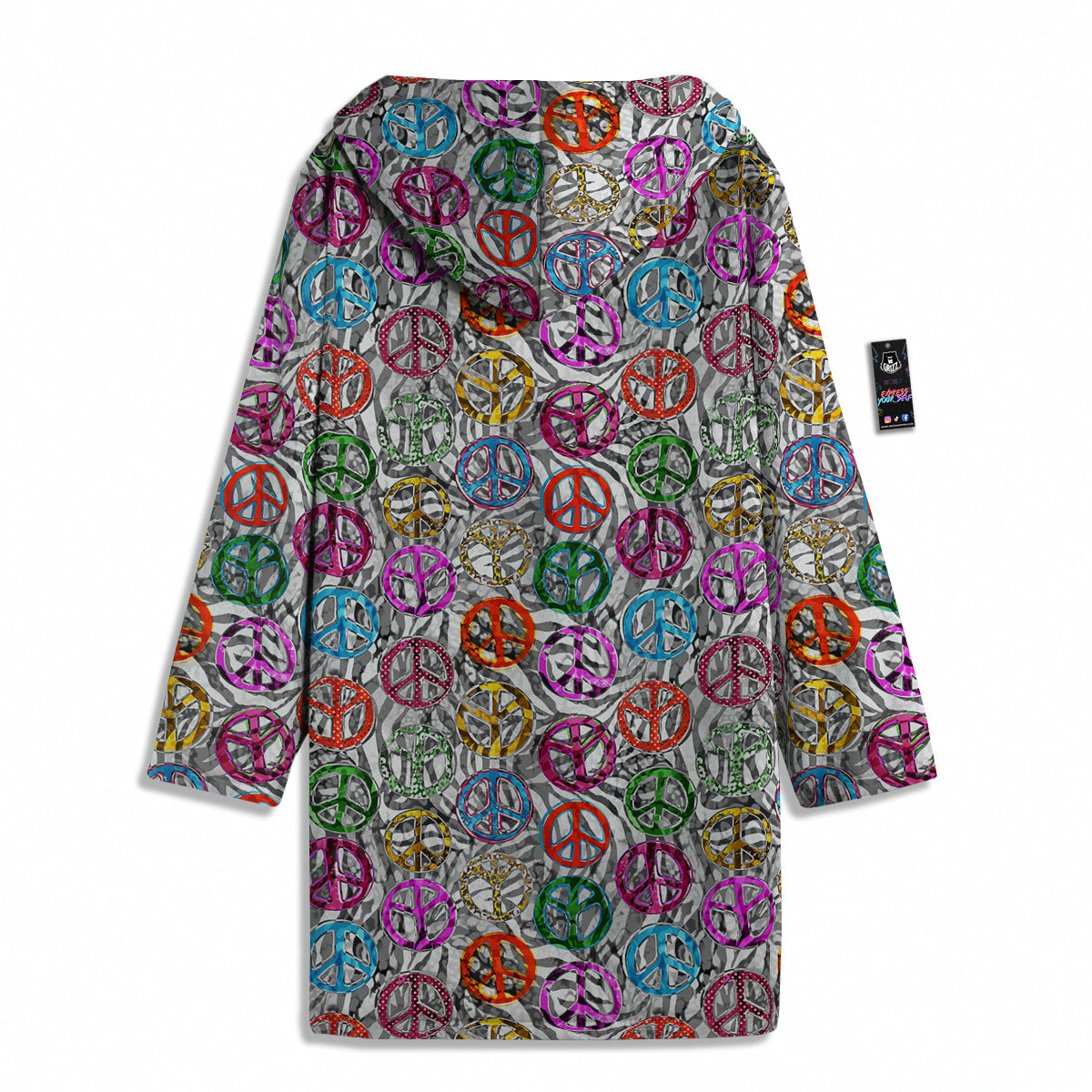 Peace Signs Zebra Print Pattern Men's Windbreaker Jacket-grizzshop