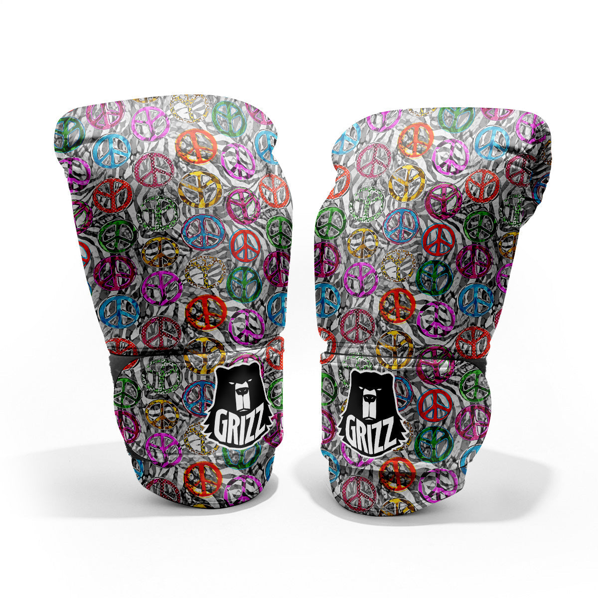 Peace Signs Zebra Print Pattern Pro Boxing Glove