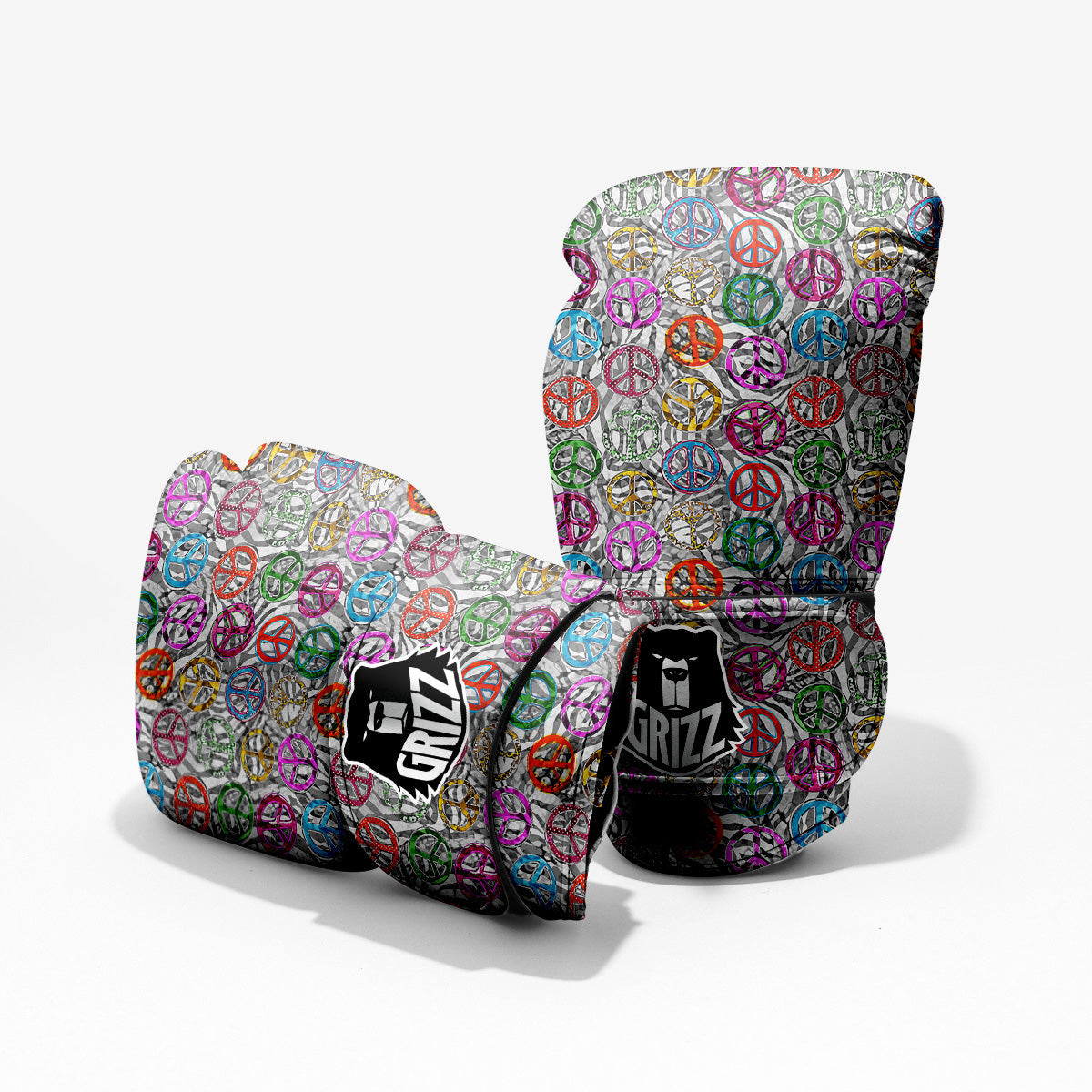 Peace Signs Zebra Print Pattern Pro Boxing Glove