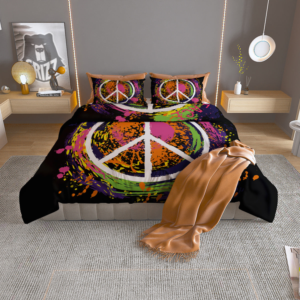 Optical Illusion Moving Dizzy Circle Duvet Cover Bedding Set