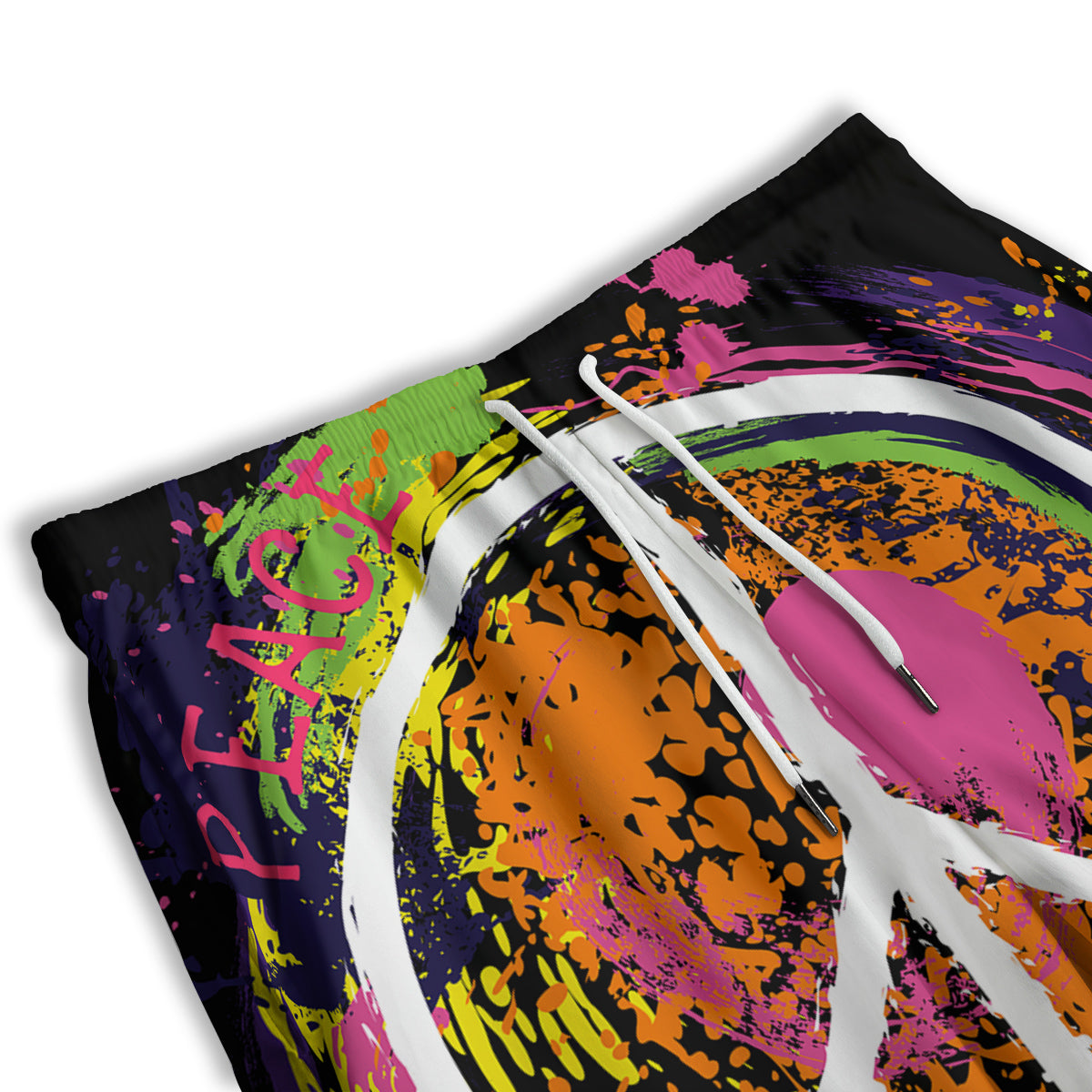 Peace Symbols Colorful Hippie Print Men's Athletic Shorts