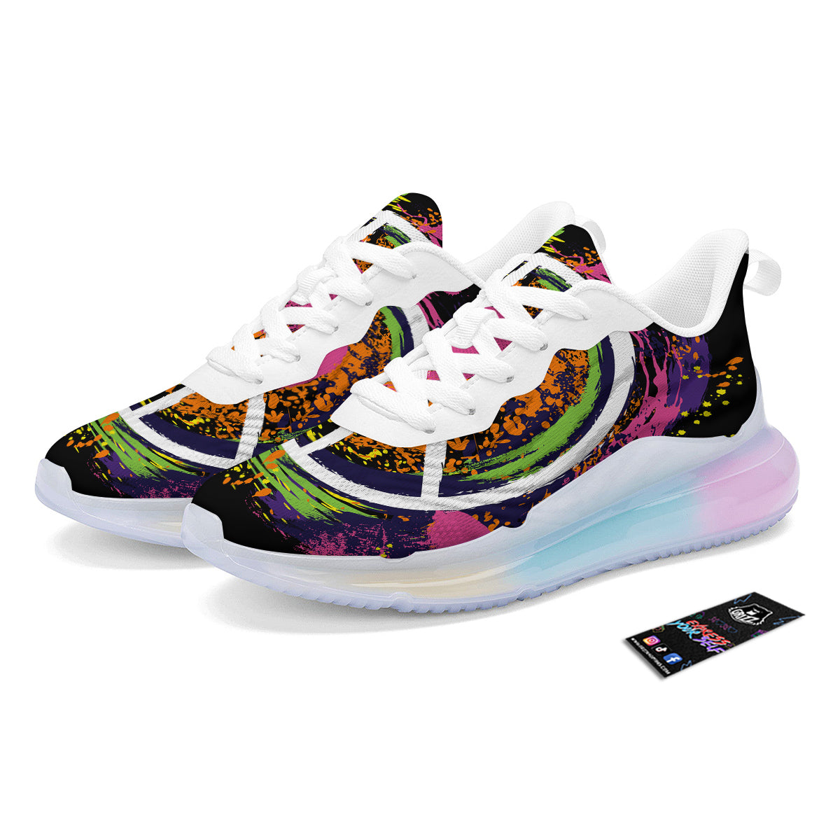 Peace Symbols Colorful Hippie Print Running Sneakers-grizzshop