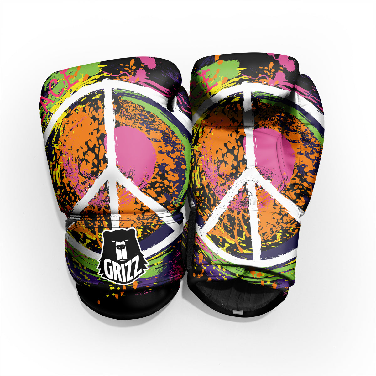 Peace Symbols Colorful Hippie Print Pro Boxing Glove