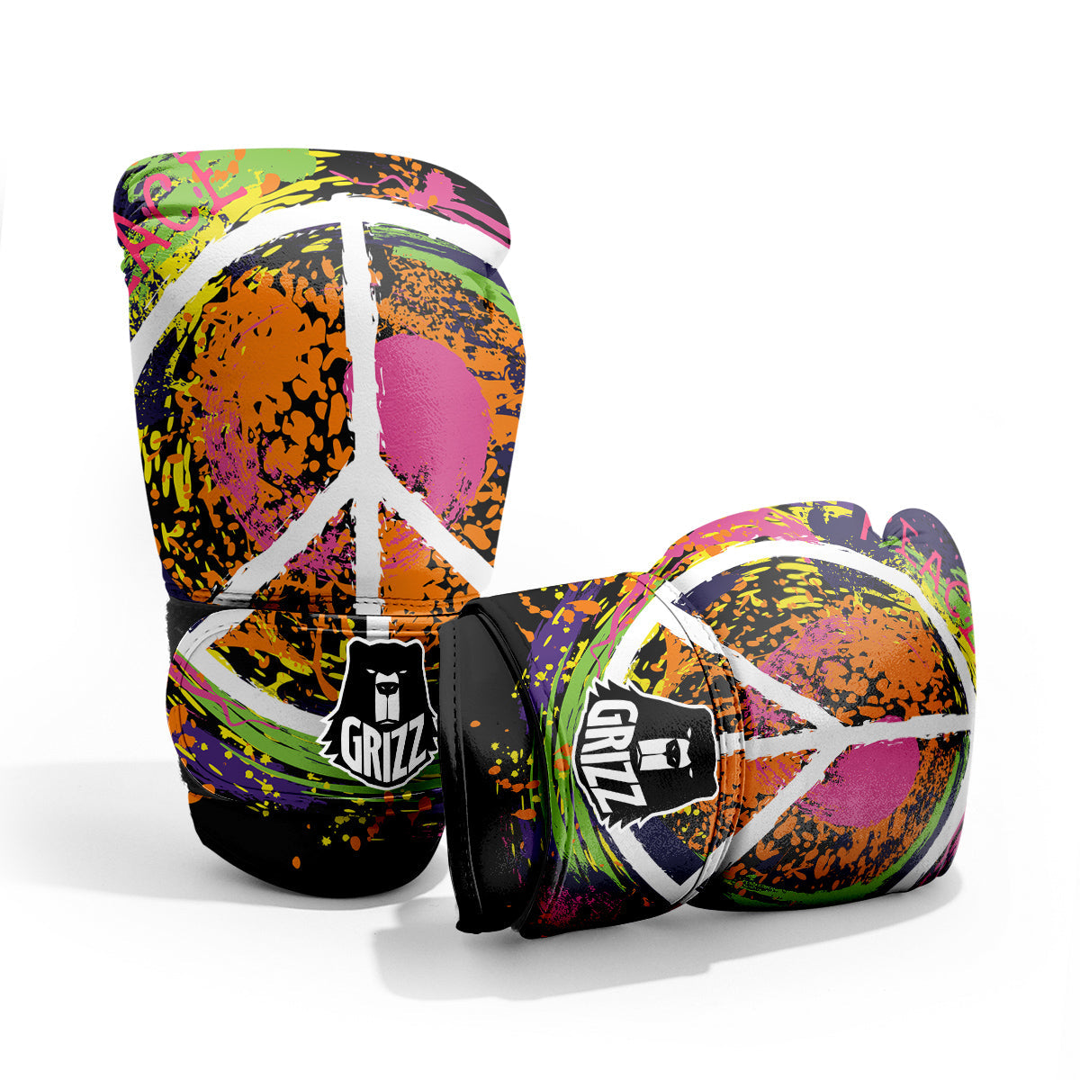 Peace Symbols Colorful Hippie Print Pro Boxing Glove