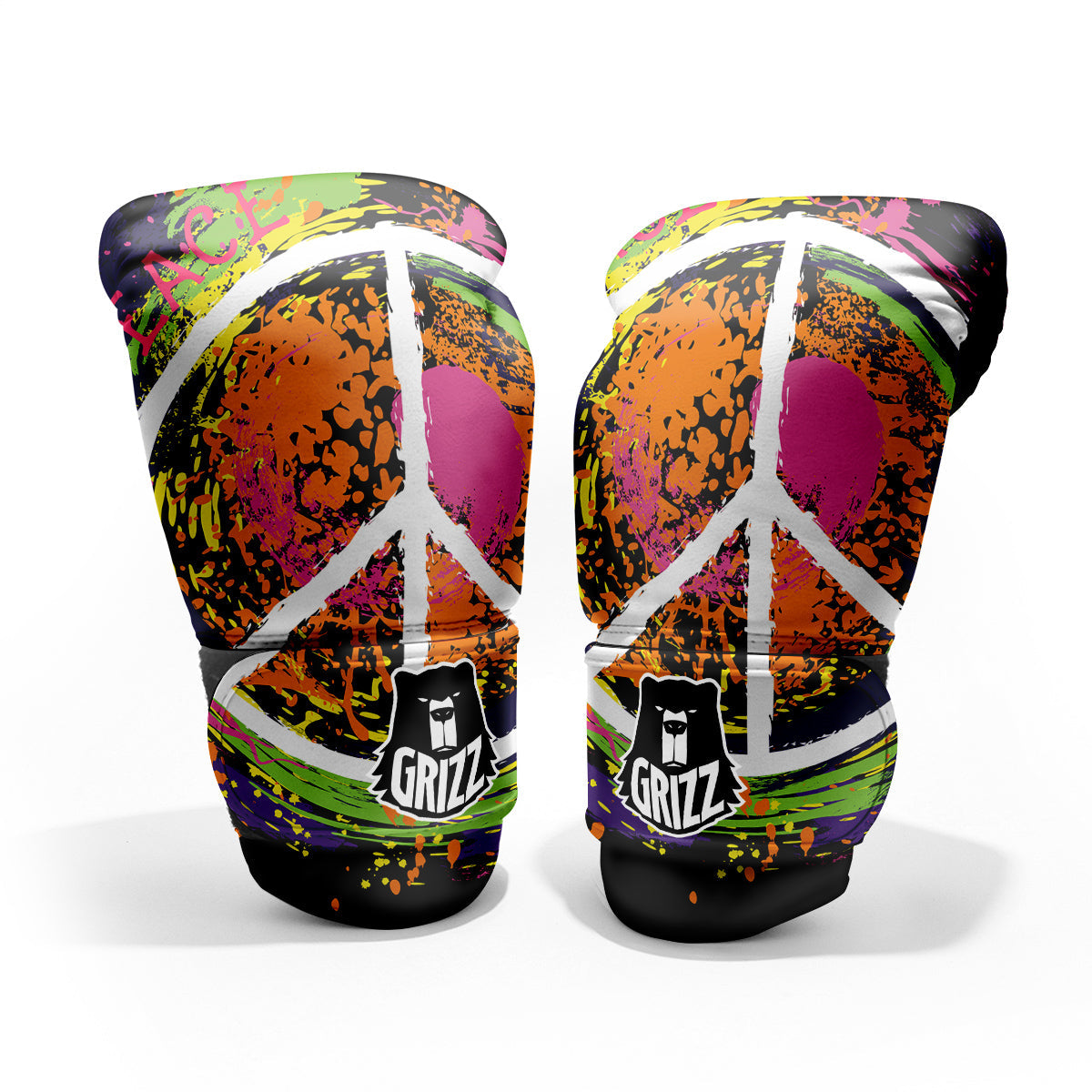 Peace Symbols Colorful Hippie Print Pro Boxing Glove