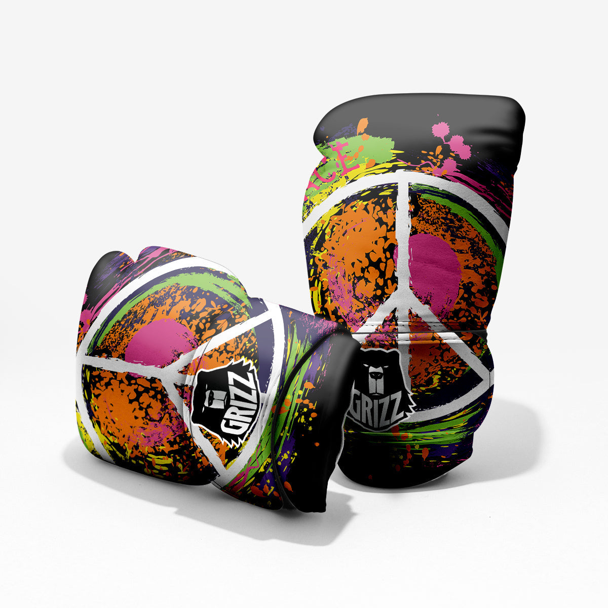 Peace Symbols Colorful Hippie Print Pro Boxing Glove