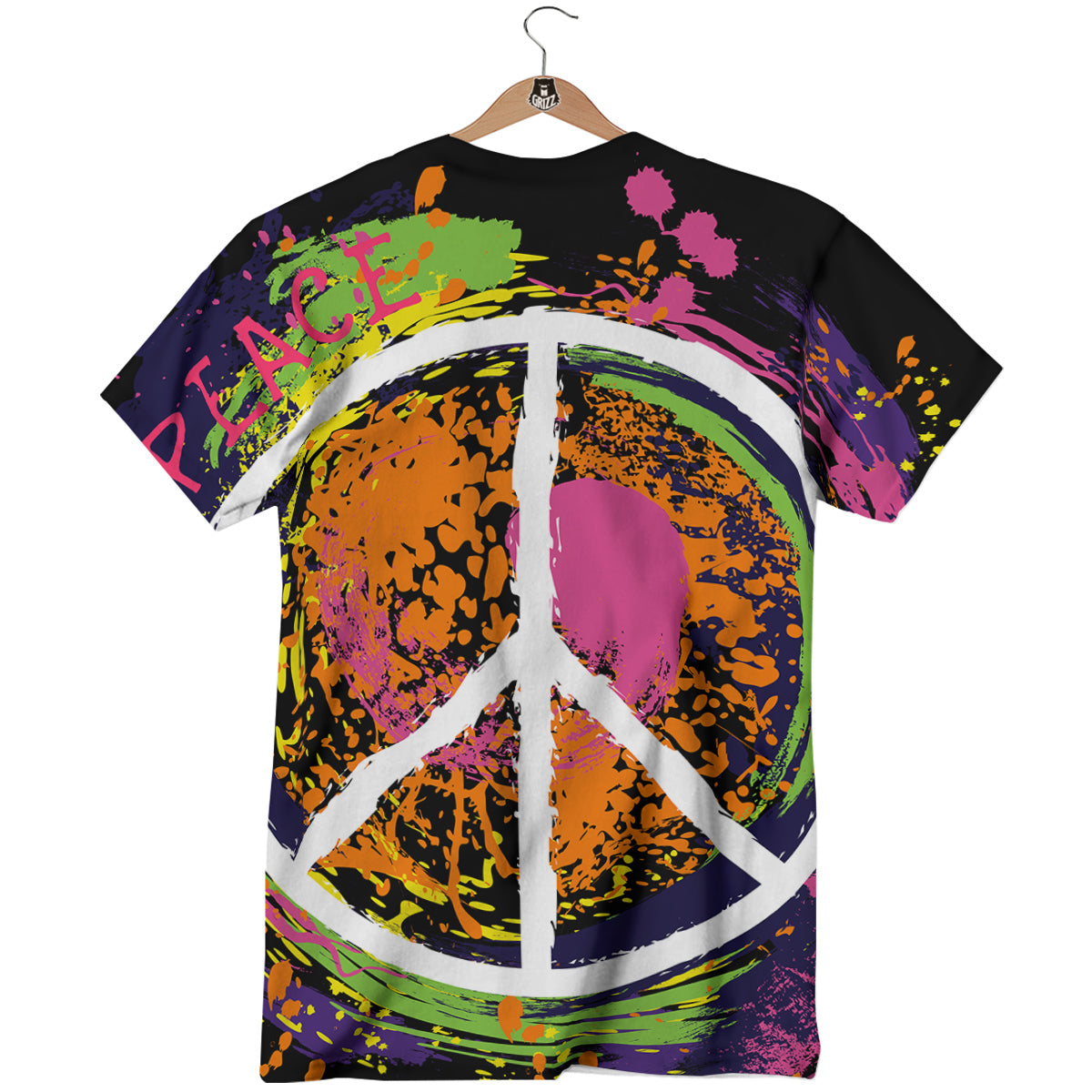 Peace Symbols Colorful Hippie Print T-Shirt-grizzshop