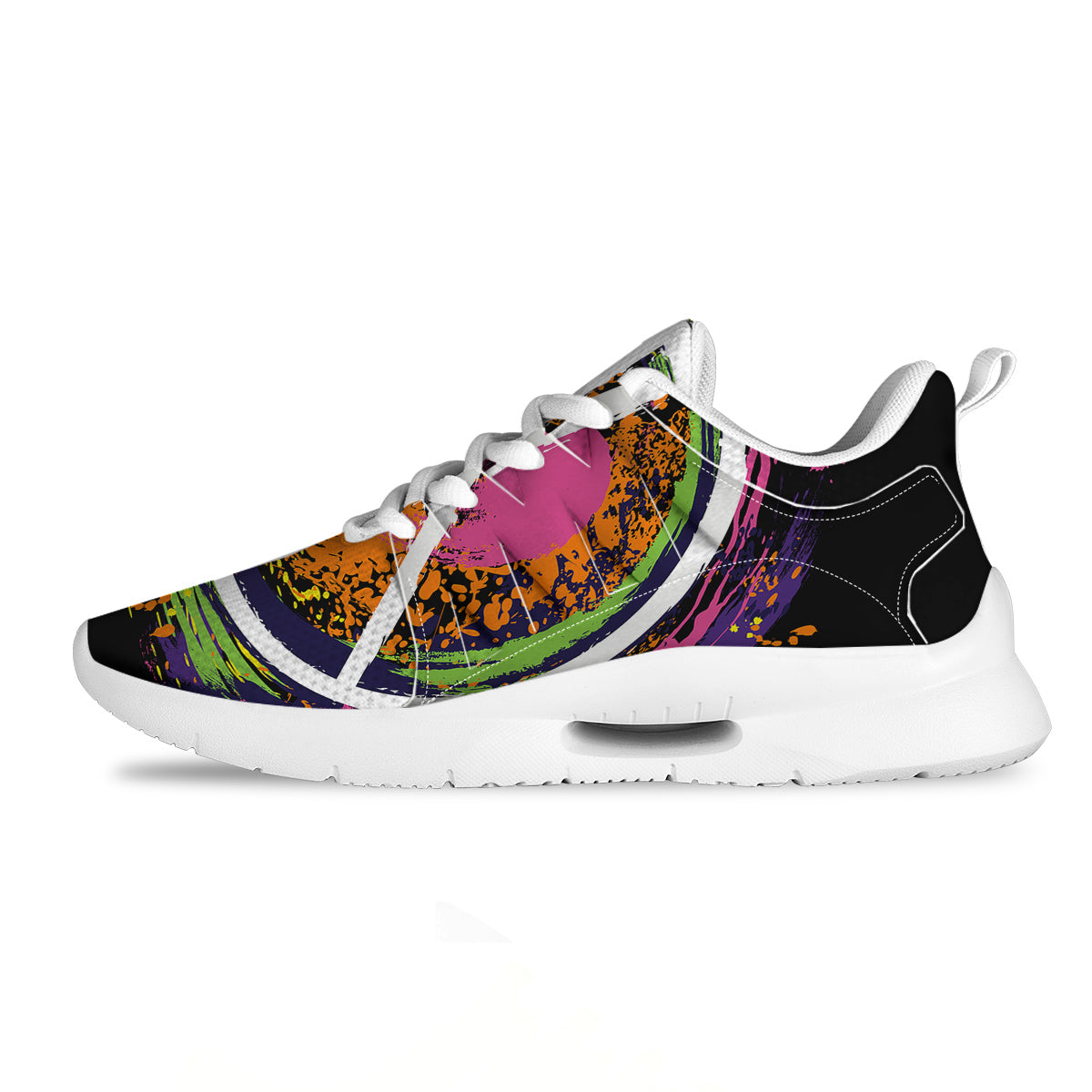 Peace Symbols Colorful Hippie Print Tennis Shoes-grizzshop