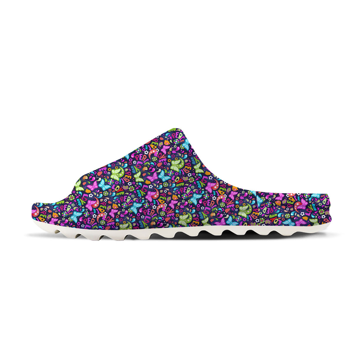 Peace Groovy Girly Print Pattern Sandals-grizzshop