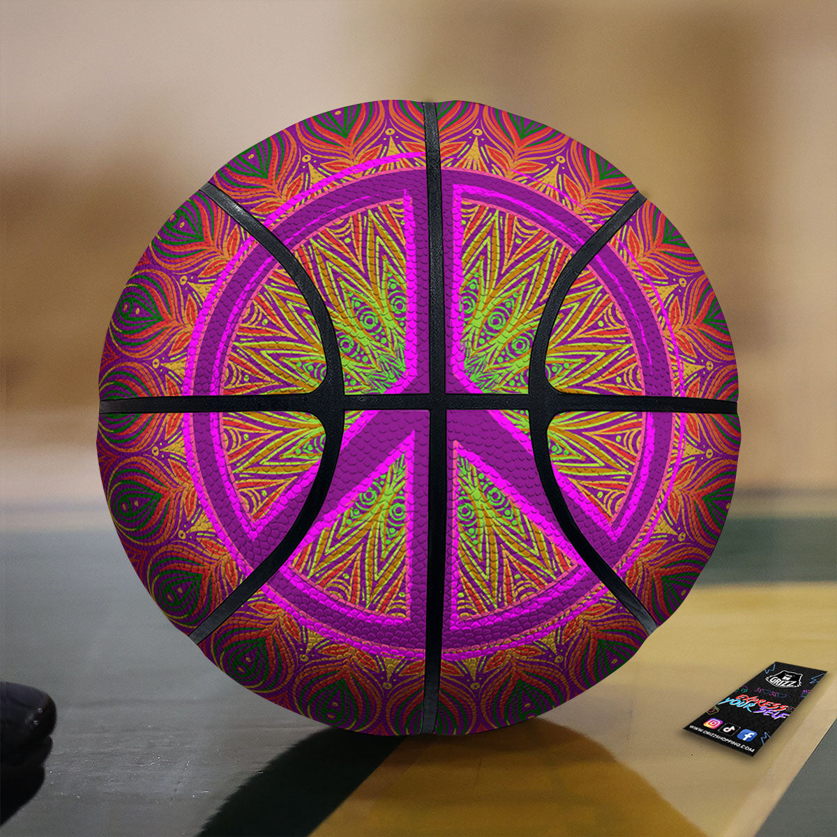 Panda Bear Watercolor Print Pattern Basketball