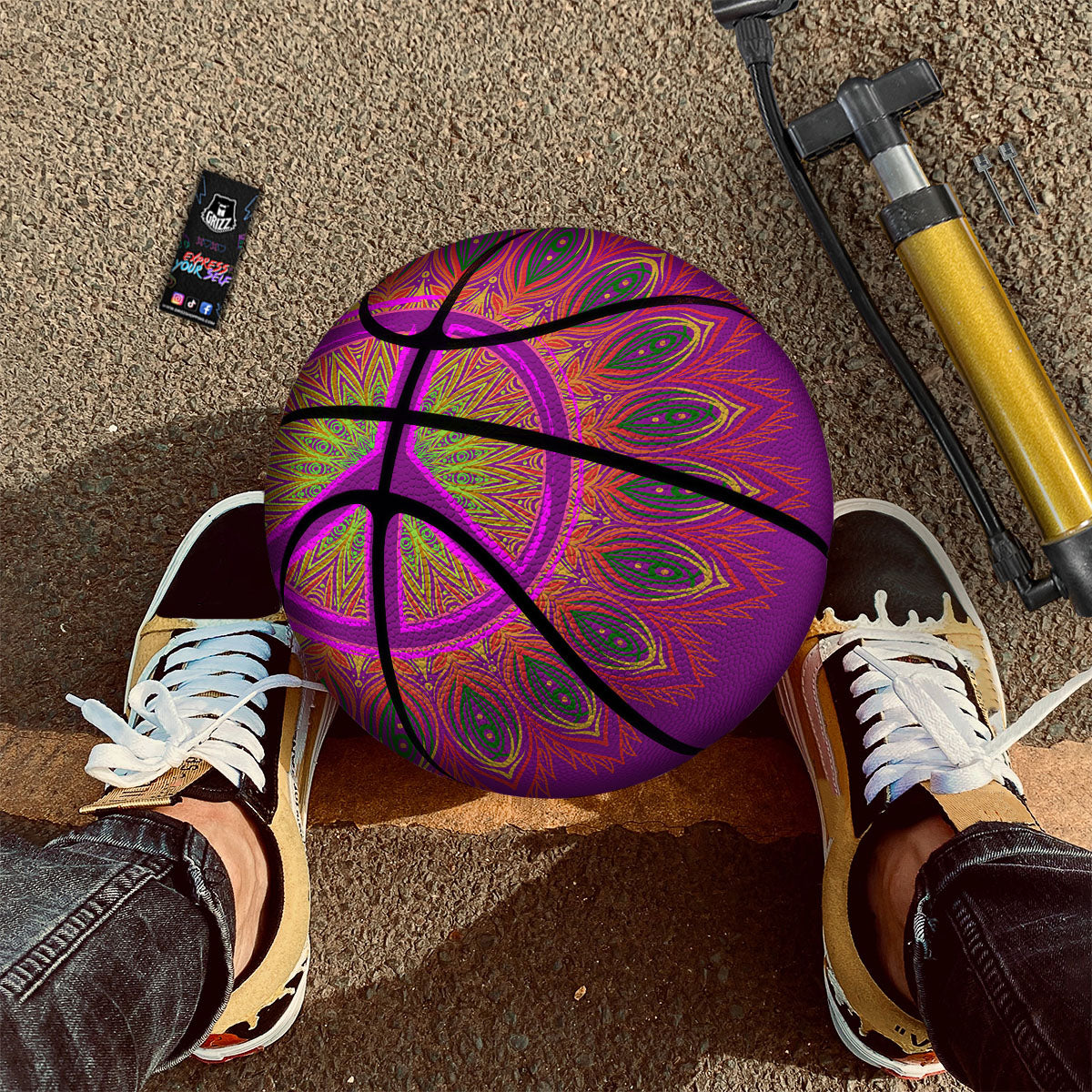Panda Bear Watercolor Print Pattern Basketball