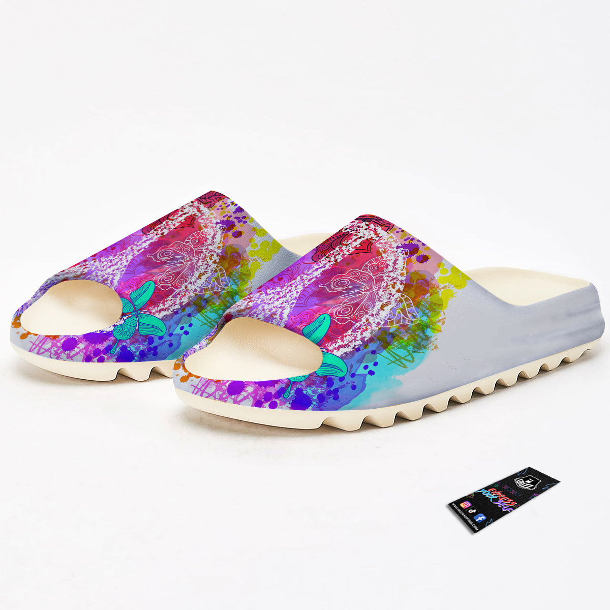 Peace Signs Colorful Hippie Print Sandals-grizzshop