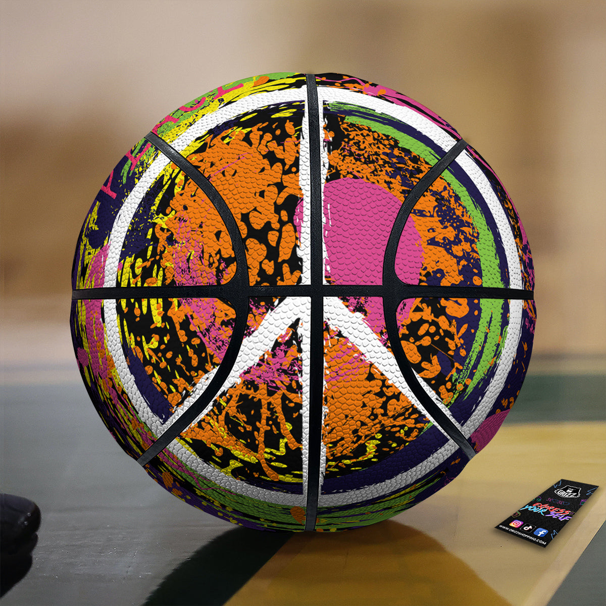 Peace Symbols Colorful Hippie Print Basketball