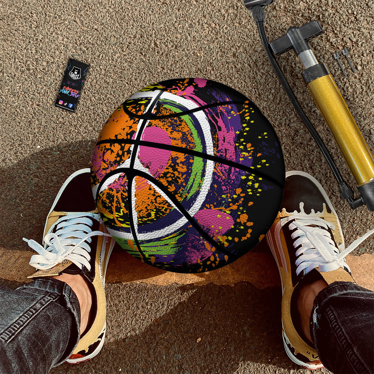 Peace Symbols Colorful Hippie Print Basketball