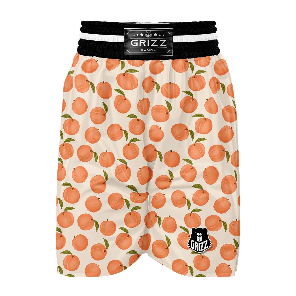 Peach Pattern Print Boxing Shorts-grizzshop