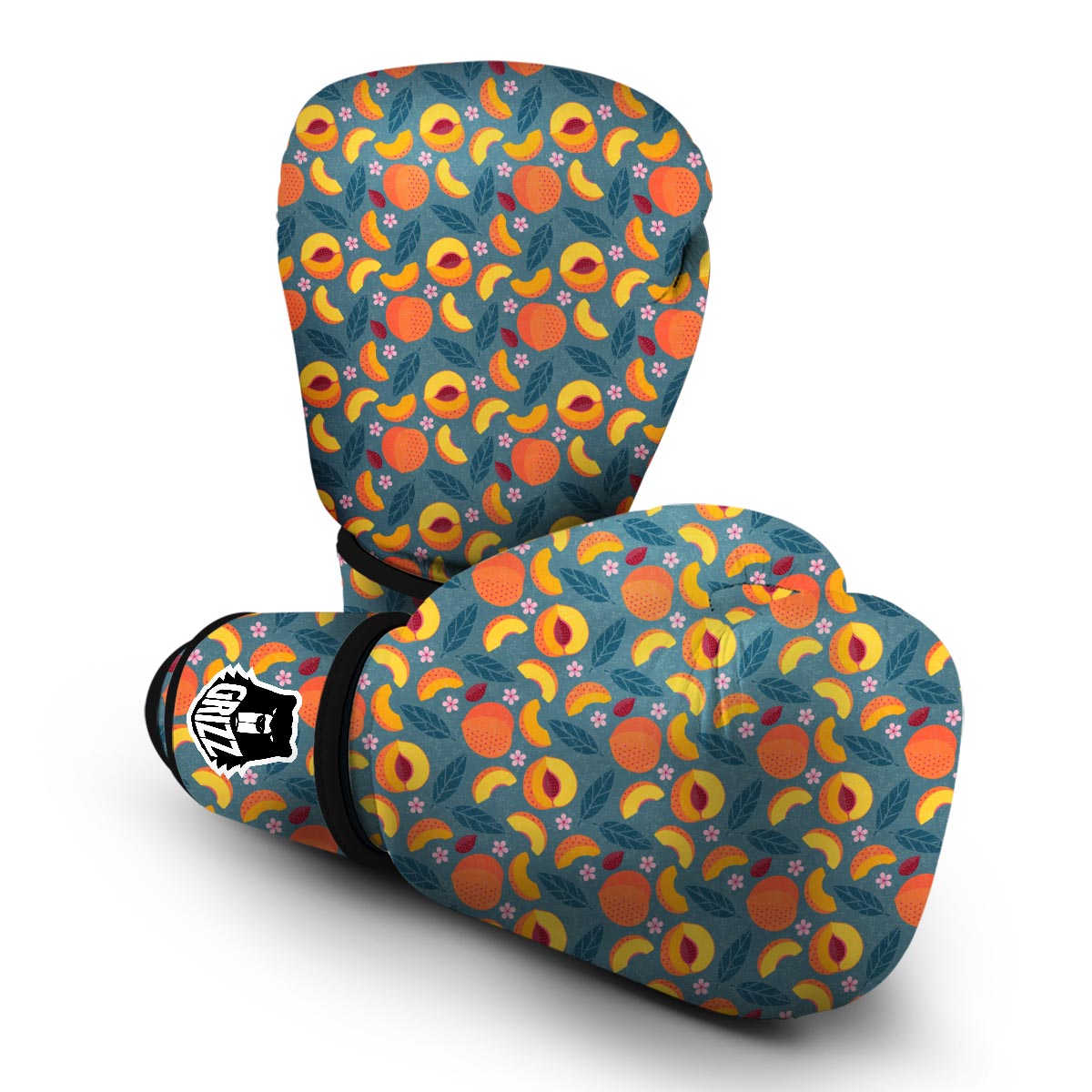 Peach Print Pattern Boxing Gloves-grizzshop