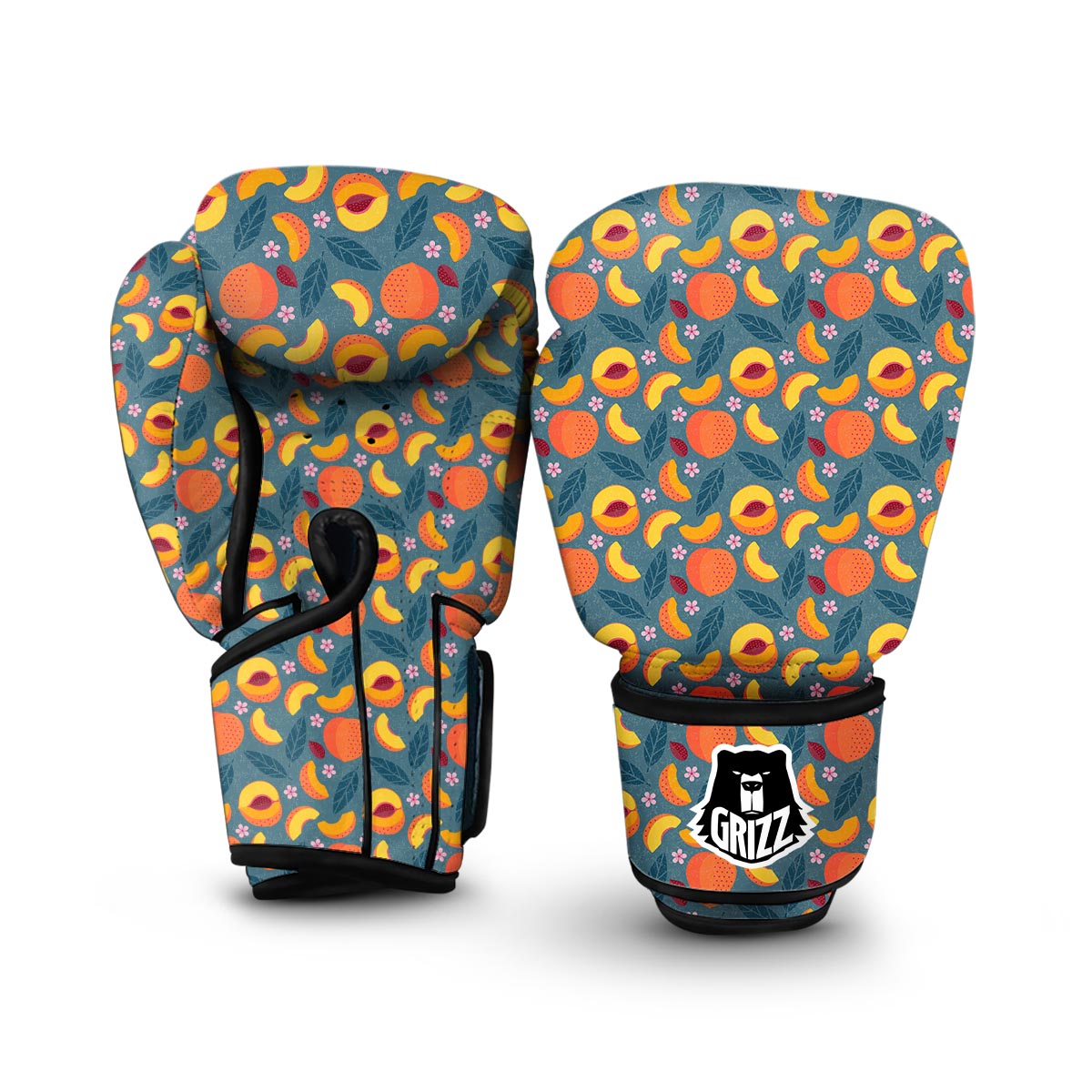 Peach Print Pattern Boxing Gloves-grizzshop