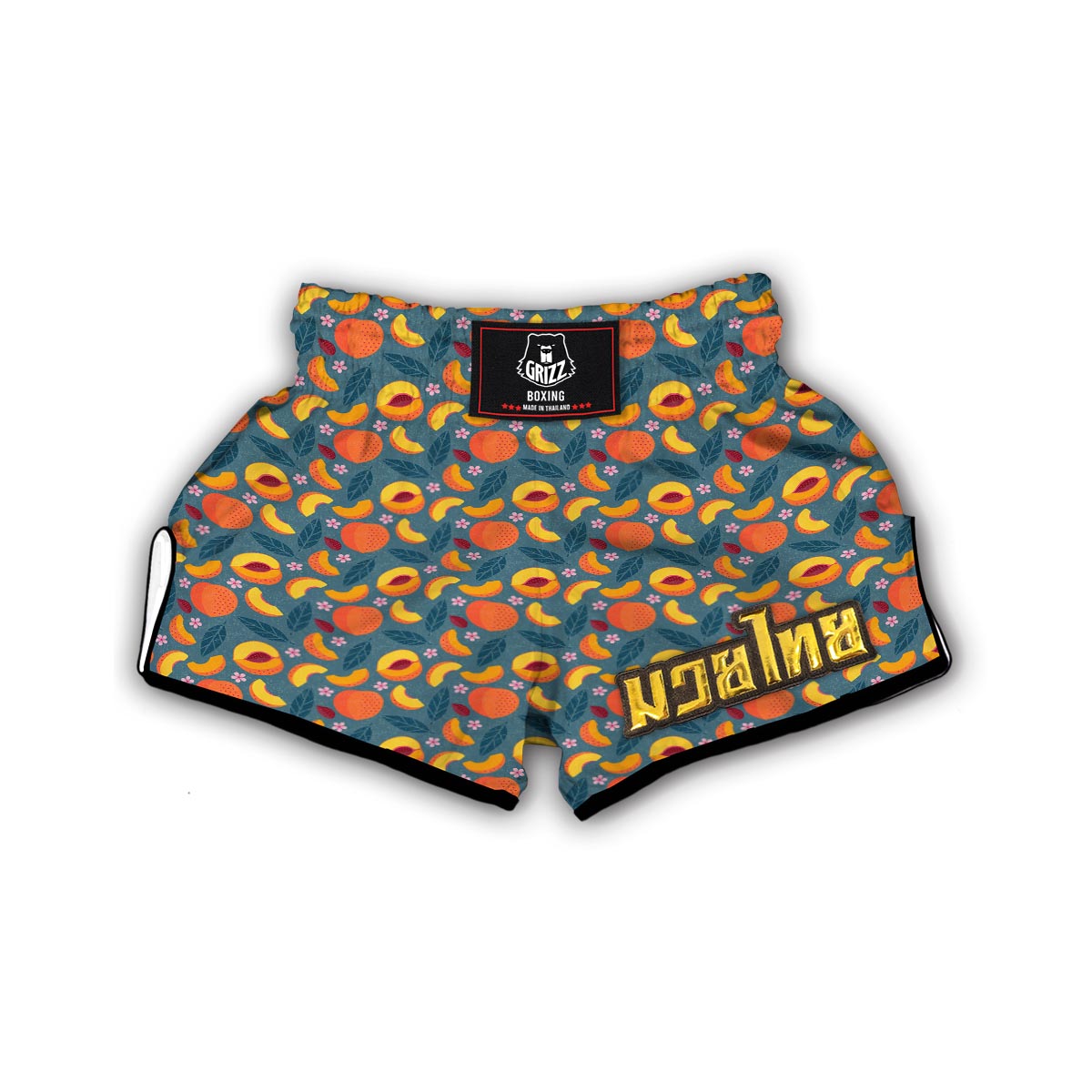 Peach Print Pattern Muay Thai Boxing Shorts-grizzshop
