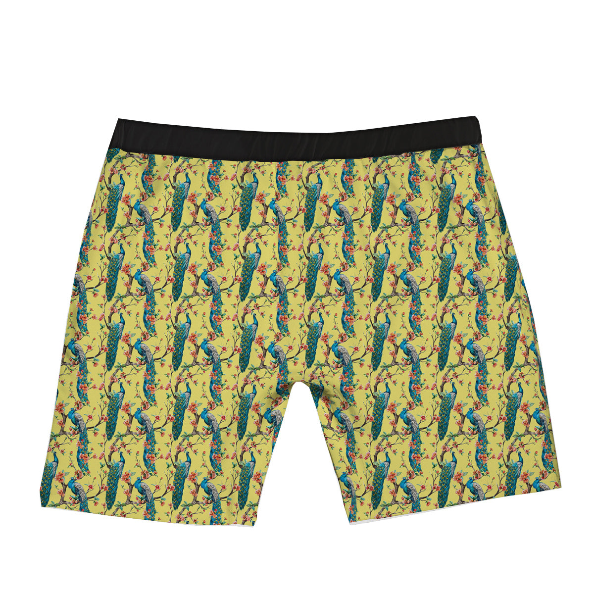 Peacock Cherry Blossom Print Boxer Briefs-grizzshop