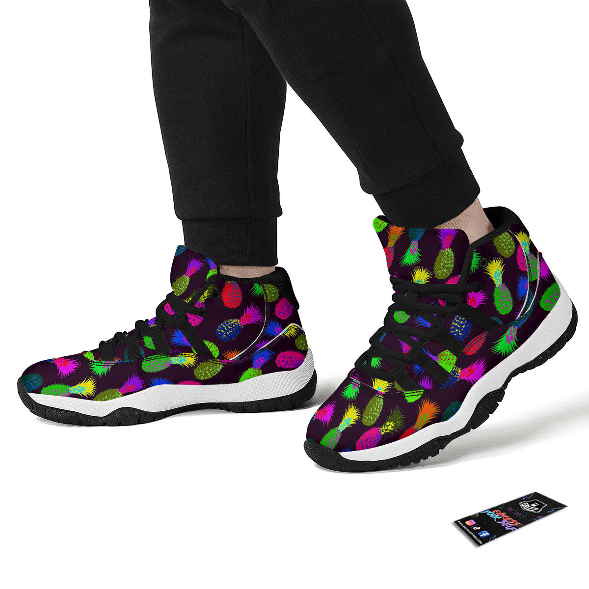 Peacock Embroidery Print Pattern Black Bball Shoes-grizzshop