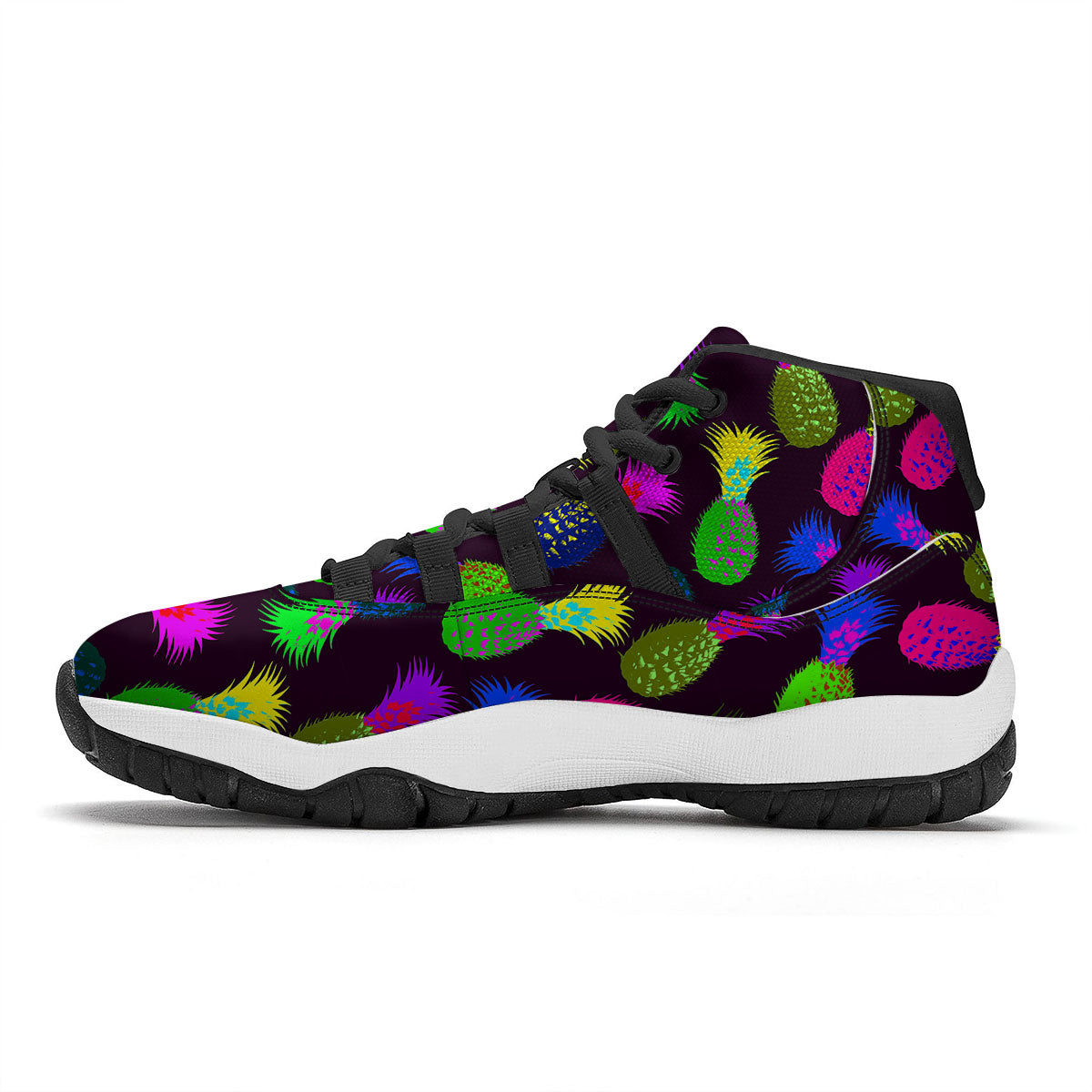 Peacock Embroidery Print Pattern Black Bball Shoes-grizzshop