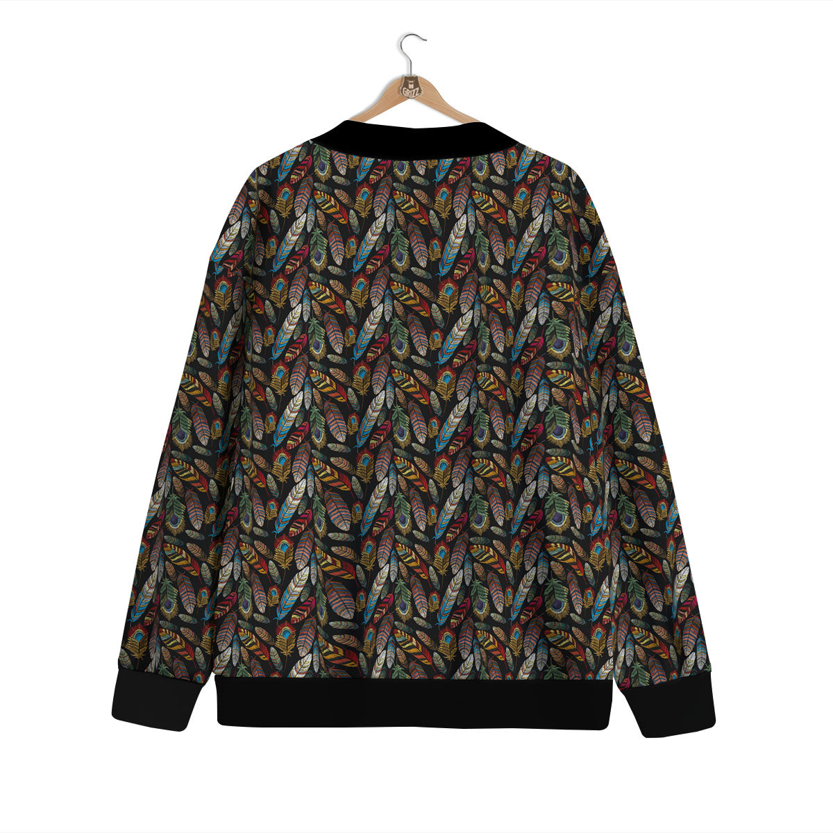 Peacock Embroidery Print Pattern Cardigan-grizzshop