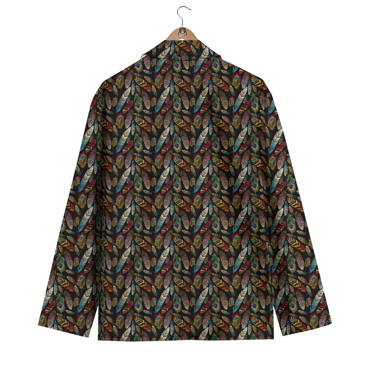 Peacock Embroidery Print Pattern Men's Blazer-grizzshop