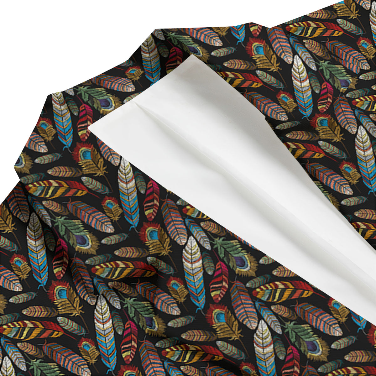 Peacock Embroidery Print Pattern Men's Blazer-grizzshop