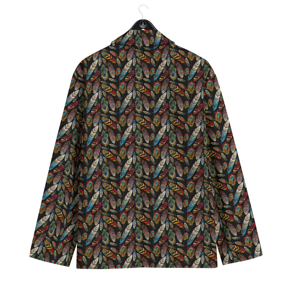 Peacock Embroidery Print Pattern Men's Sport Coat-grizzshop
