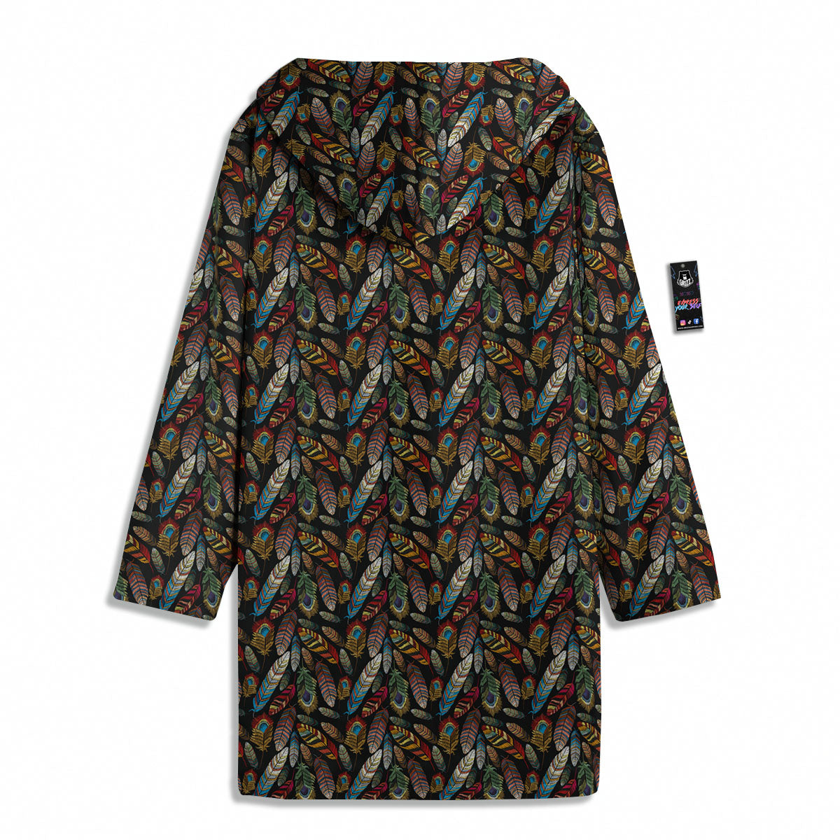 Peacock Embroidery Print Pattern Men's Windbreaker Jacket-grizzshop