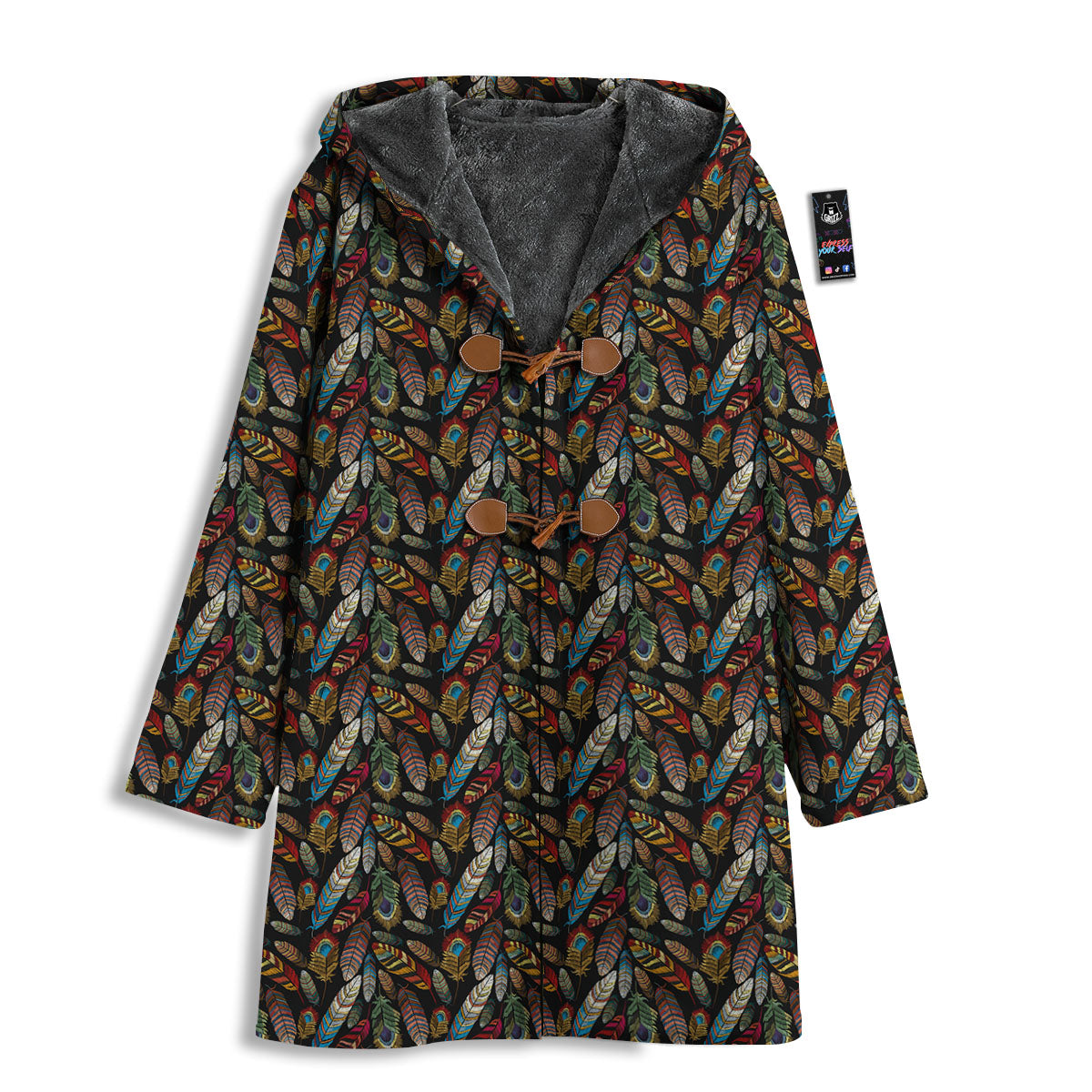 Peacock Embroidery Print Pattern Men's Windbreaker Jacket-grizzshop