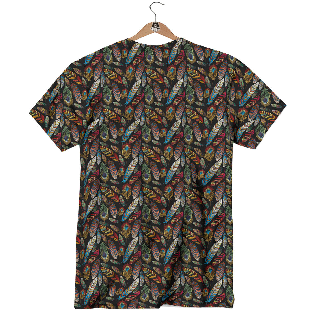 Peacock Embroidery Print Pattern T-Shirt-grizzshop