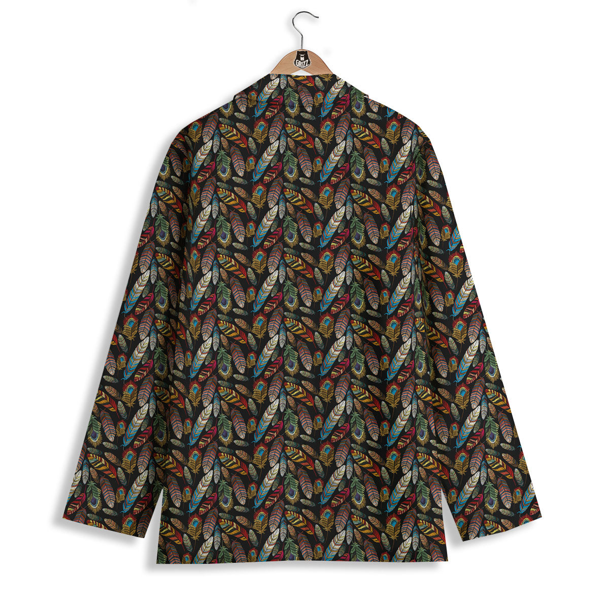 Peacock Embroidery Print Pattern Women's Blazer-grizzshop