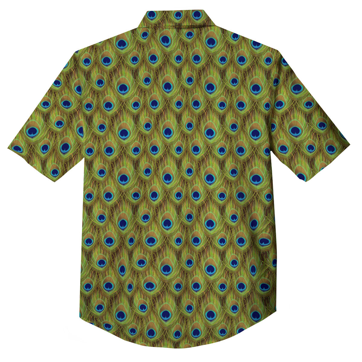 Peacock Feather Boho Print Pattern Button Up Shirt-grizzshop