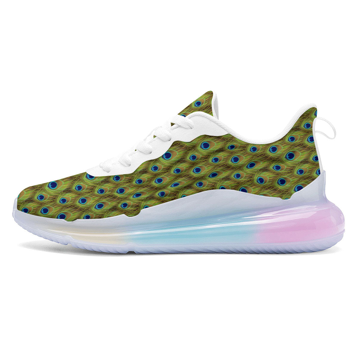 Peacock Feather Boho Print Pattern Running Sneakers-grizzshop