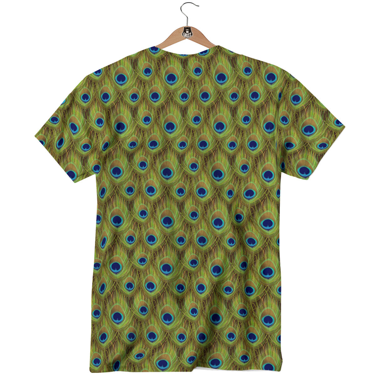 Peacock Feather Boho Print Pattern T-Shirt-grizzshop