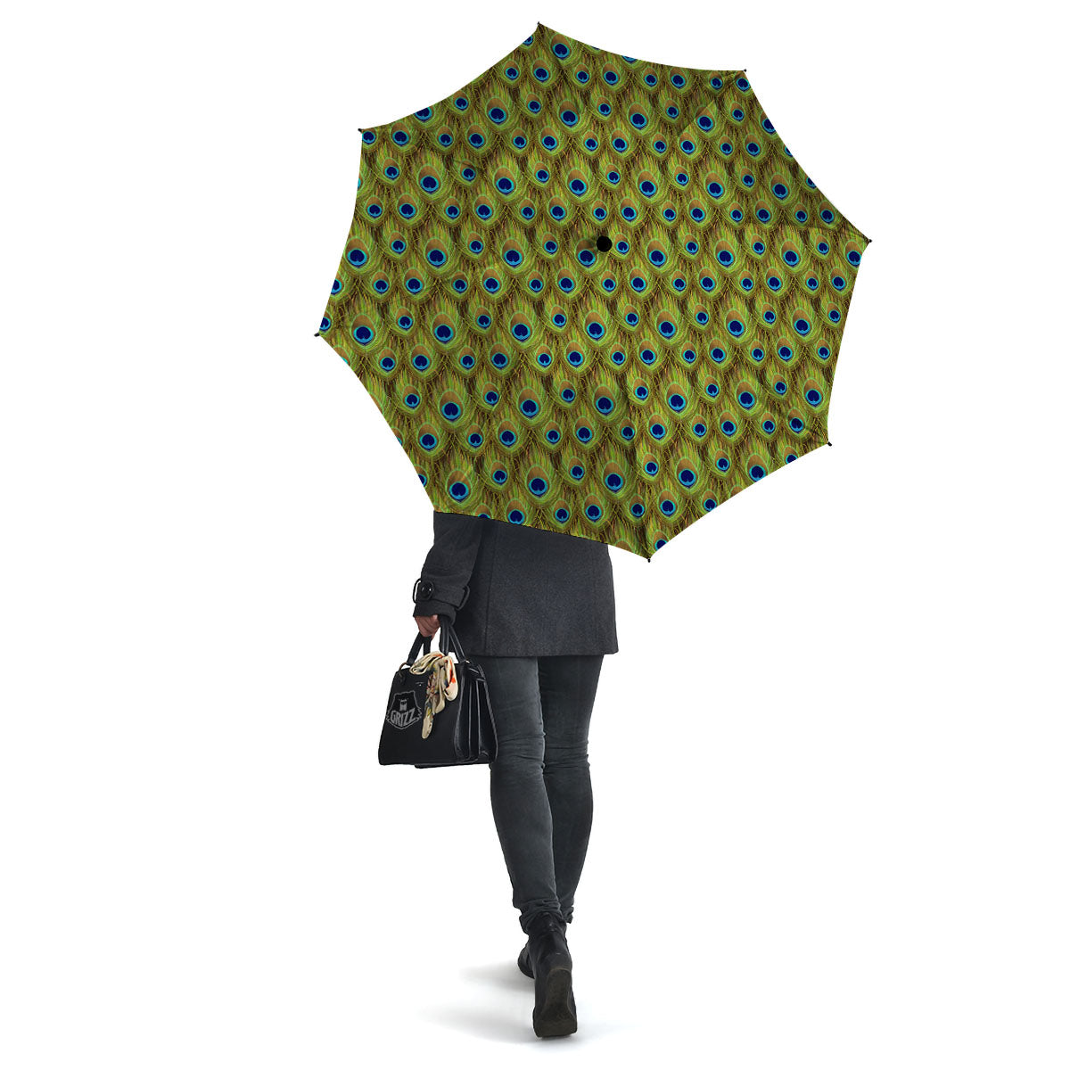 Peacock Feather Boho Print Pattern Umbrella-grizzshop