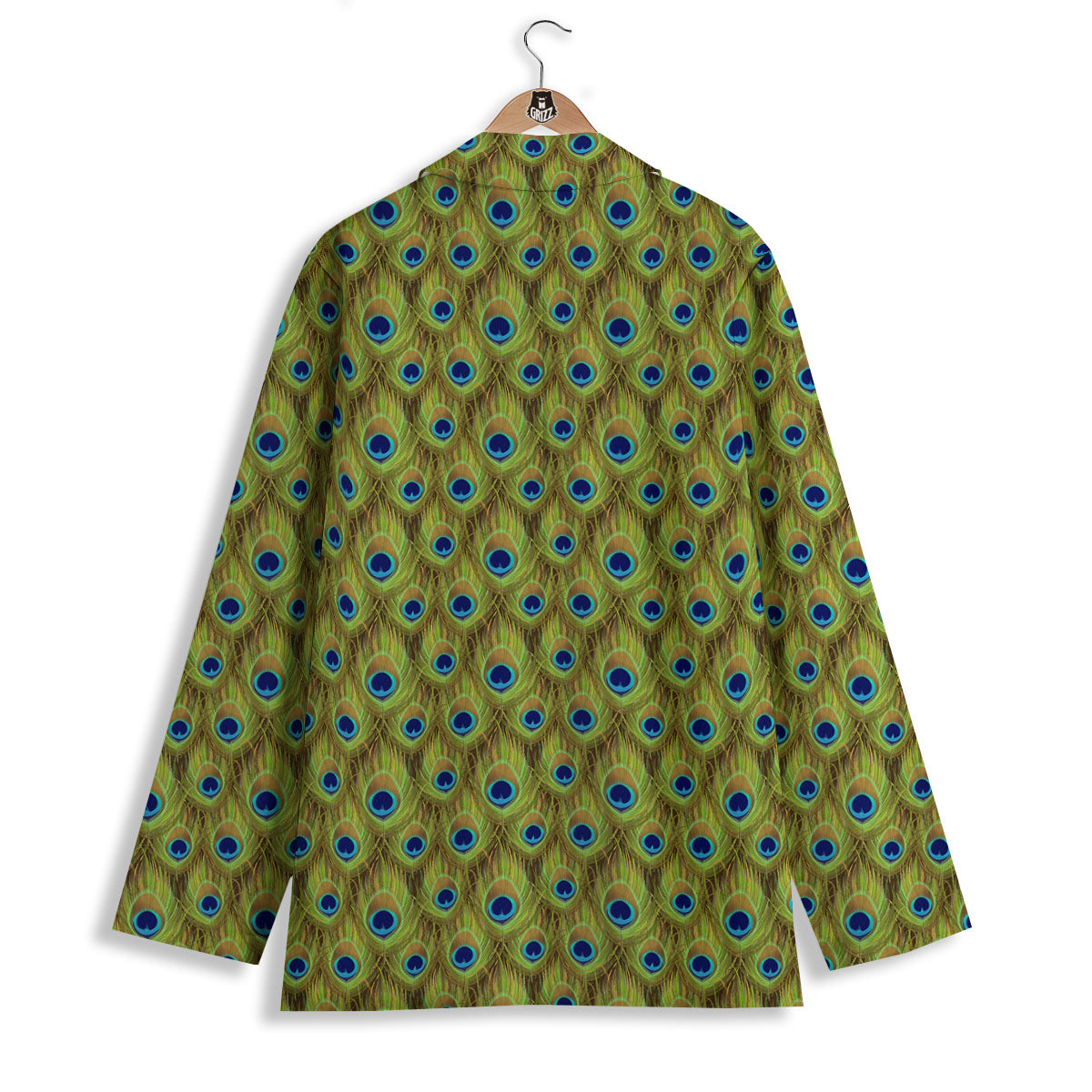 Peacock Feather Boho Print Pattern Women's Blazer-grizzshop