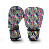 Peacock Feather Floral Pattern Print Boxing Gloves-grizzshop